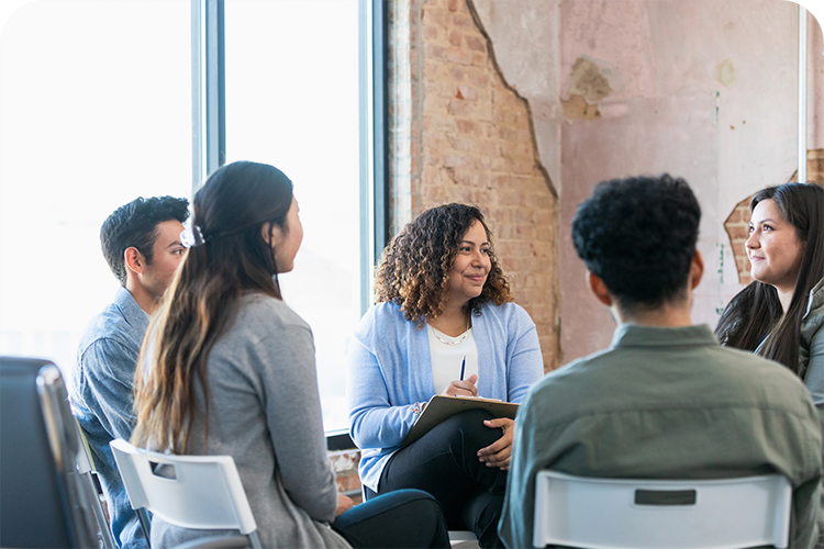 Team meeting in an office