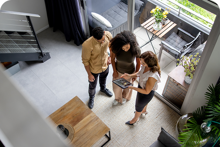 Couple looking at new home